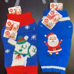 Dog sweater size XS $10 for both 