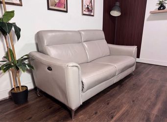 Real Leather Power Reclining Sofa - Free Delivery