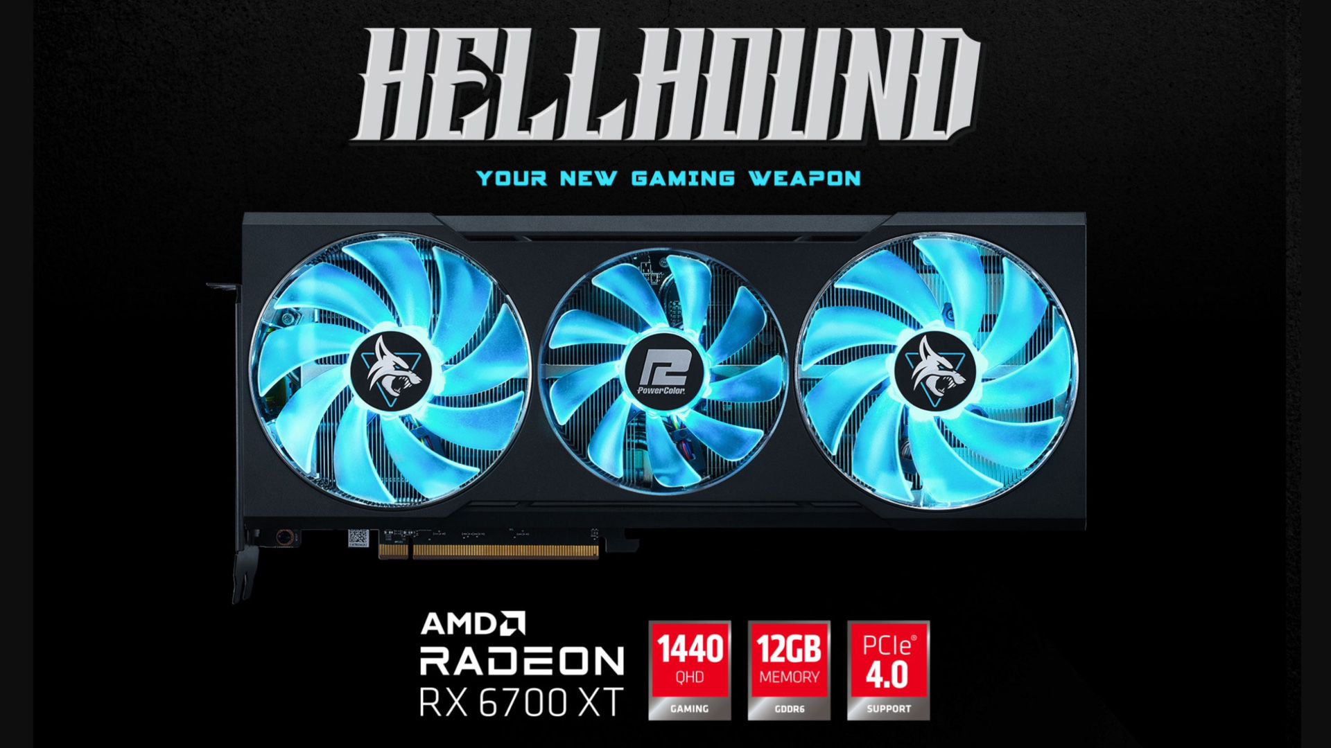 PowerColor AMD Radeon RX 6700 XT Hellhound Triple-Fan 12GB GDDR6 PCIe 4.0 Graphics Card