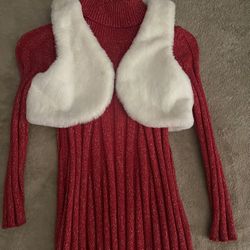Girls Red Christmas Dress