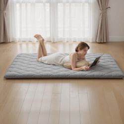 VEVOR Japanese Tatami Mat, Queen Size Foldable Japanese Tatami Mattress, 80 x 60 x 2.5 in, Brown