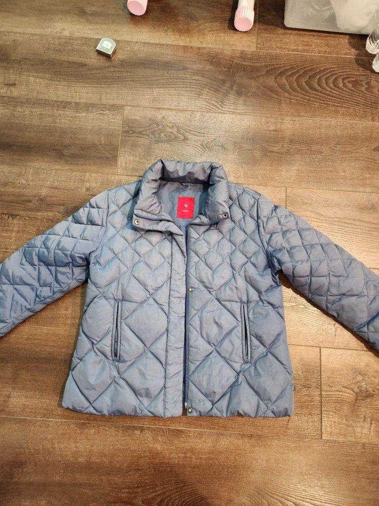Guess Puffer Jacket Womens Medium Quilted Coat Full Zip Winter, Down 55%& Feathers 45%