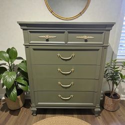 Vintage MCM Green Dresser 