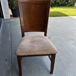Wooden Chair With Microfiber Seat