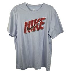 Nike Swoosh T Shirt Mens (XXL) Blue  Short Sleeve Tee Animal Print Activewear
