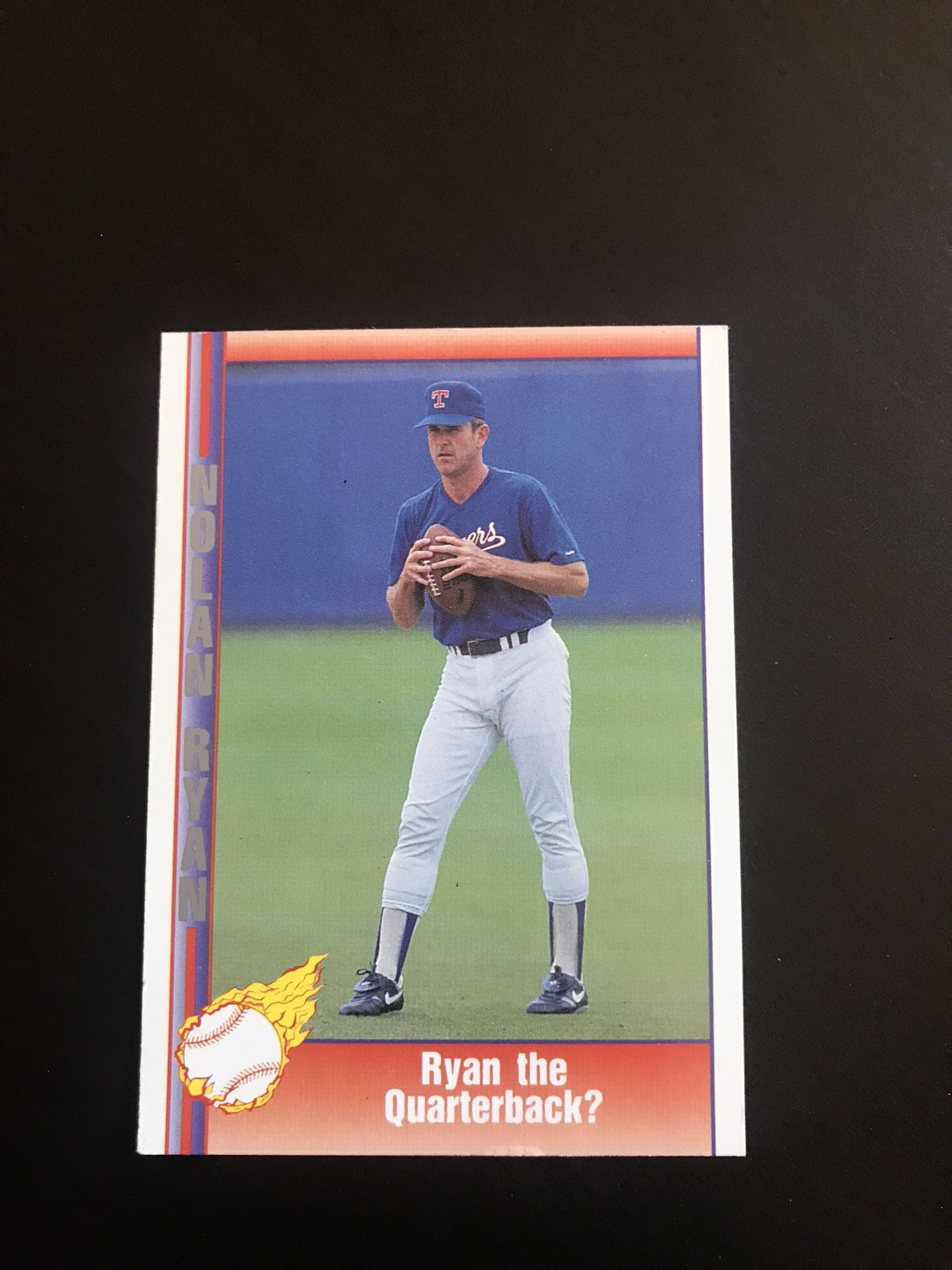 Nolan Ryan Baseball card playing football