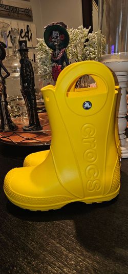 Crocs Kids Handle It Rain Boots Yellow Big Kids Size J2