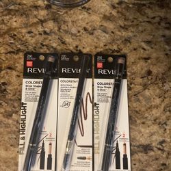 Set of revlon brow shape & glow fill & highlight pencil•DARK BROWN•all for $12