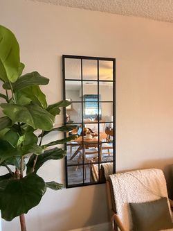 Black Window Pane Wall Mirror