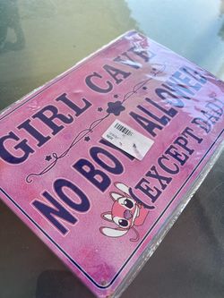 Girl Cave No Boys Allowed Metal Sign