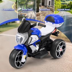 6V Kids Electric Motorcycle, 3 Wheels Ride on Motorbike for Boys Girls Ages 3-8, Connect with Phone, Electric Toy Motor with Headlight, Horn, Music, M