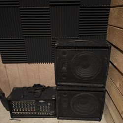 Speakers with amp and microphone