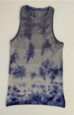 lululemon athletica Purple and White Striped Tie-Dye Tank Top