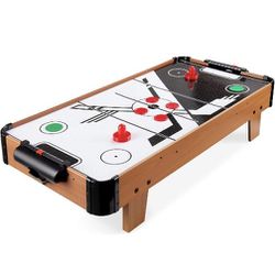 Portable Tabletop Air Hockey Arcade Table for Game Room, Living Room w/ Electric Fan Motor