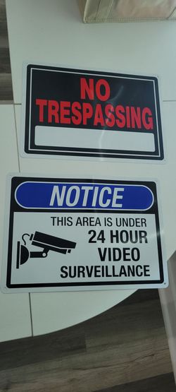 No Trespassing & Video Surveillance Signs Set