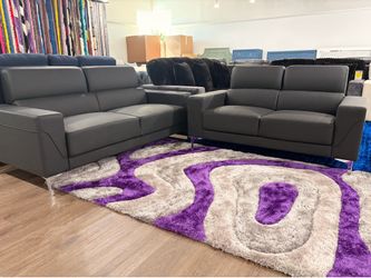 Black sofa and loveseat living room furniture set