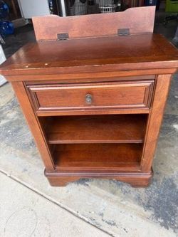 Solid Wood Nightstand with plugs - $50