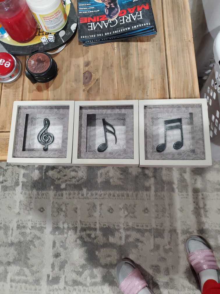 Framed Music Note Boxes Decor