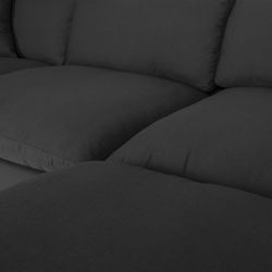 Black Linen Modular Sectional / 4pc