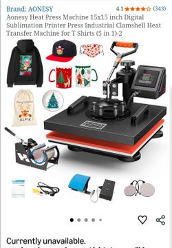 Aonesy Multifunctional Digital Heat Press Machine 15x15