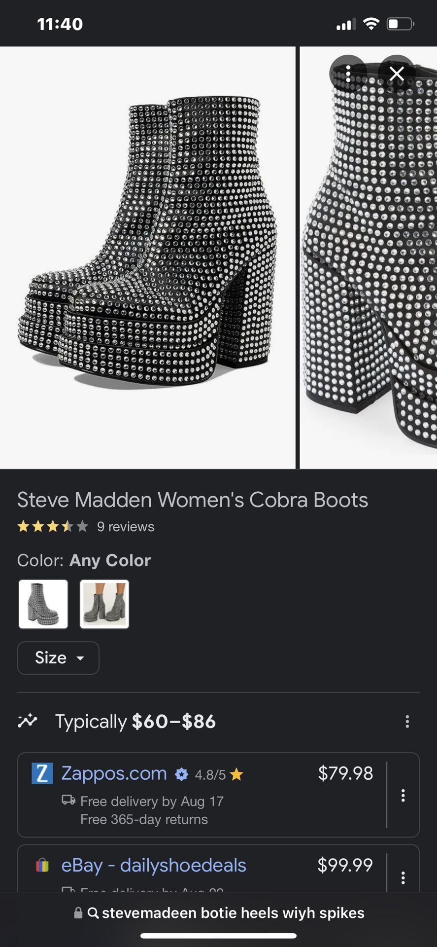 Steve Madden Diamond Looking Boots