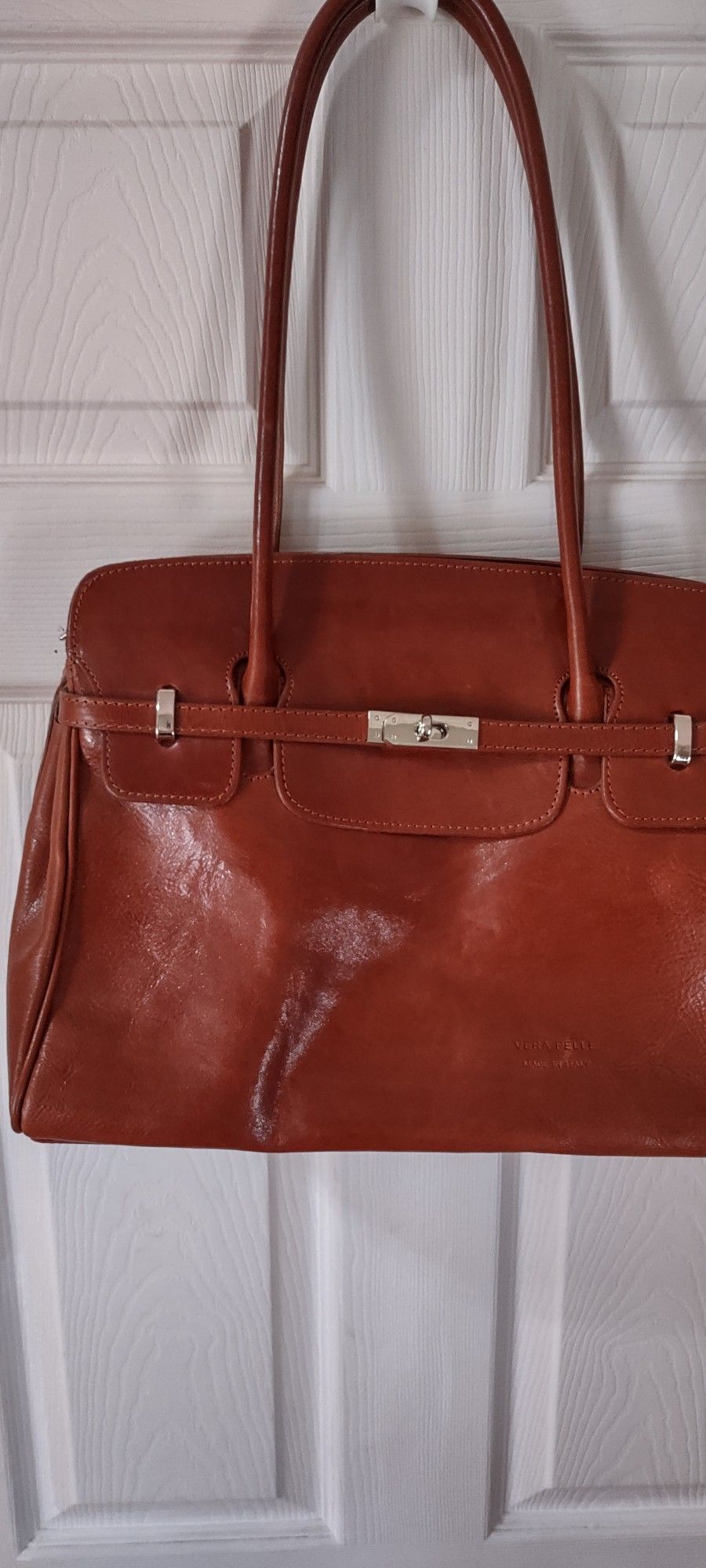 Hermes Style Vera Pelle Leather Purse