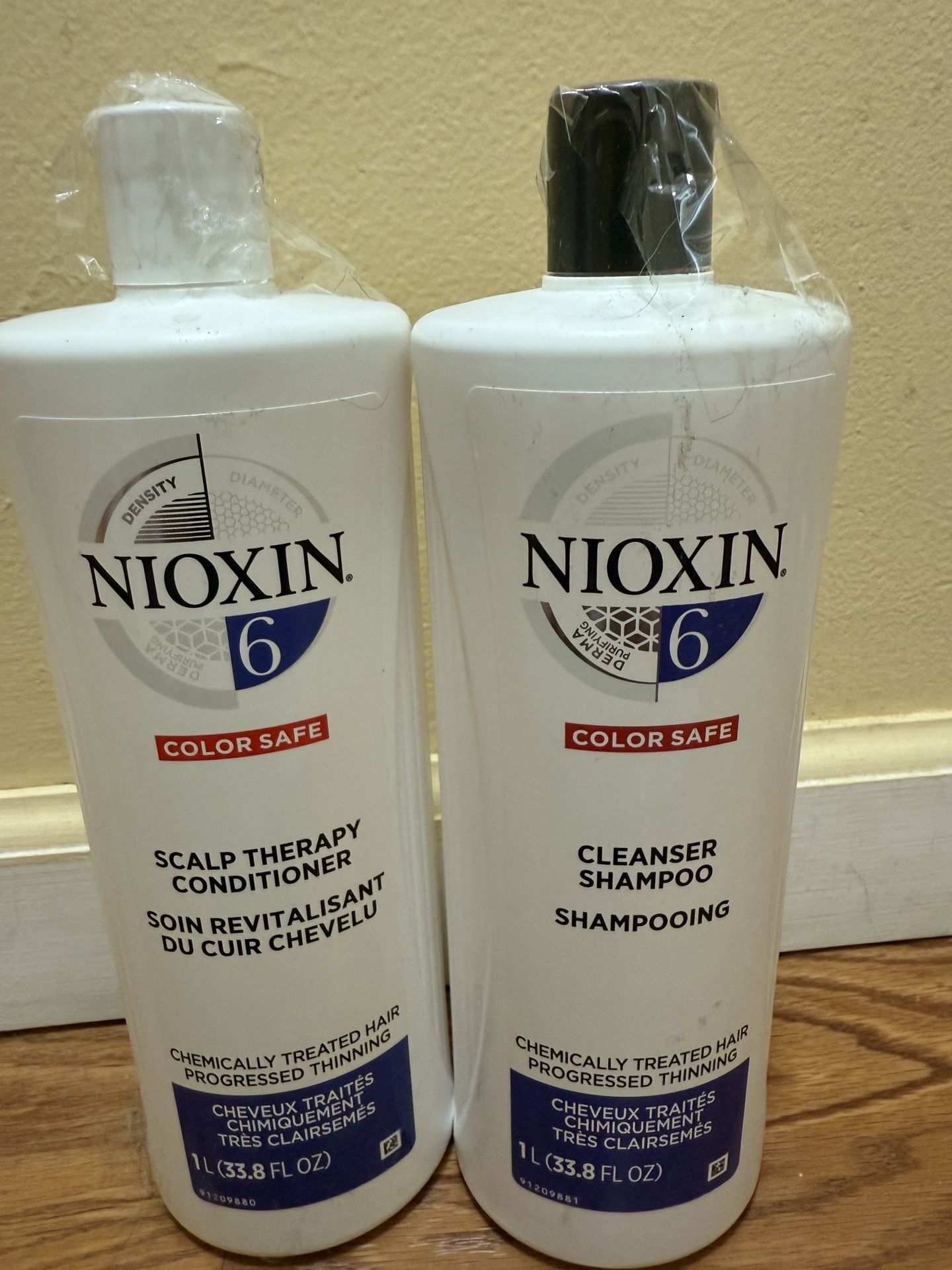 Nioxin System 6 Cleanser Shampoo and Scalp Therapy Conditioner Set for Chemically Treated Hair 33.8 oz Each