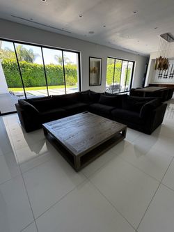 Restuaration Hardware  Oversized Sectional Sofa and table