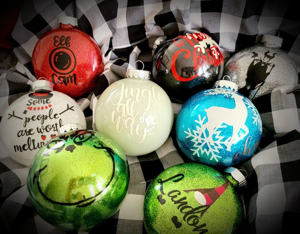 Custom made glass or plastic ornaments