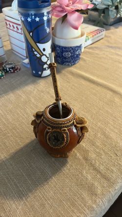 Argentina Yerba Mate Gourd Cup w/straw