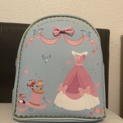 Loungefly Disney Cinderella Blue Sewing Pink Ribbon Backpack
