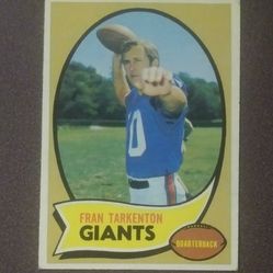 1970 Topps Fran Tarkenton New York Giants N.Y. #80 Hall Of Fame HOF Football Card Vintage Collectible NFL