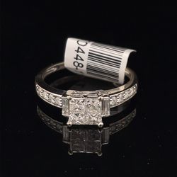 14KT White Gold Diamond Ring 2.20g Size 7 170448/11