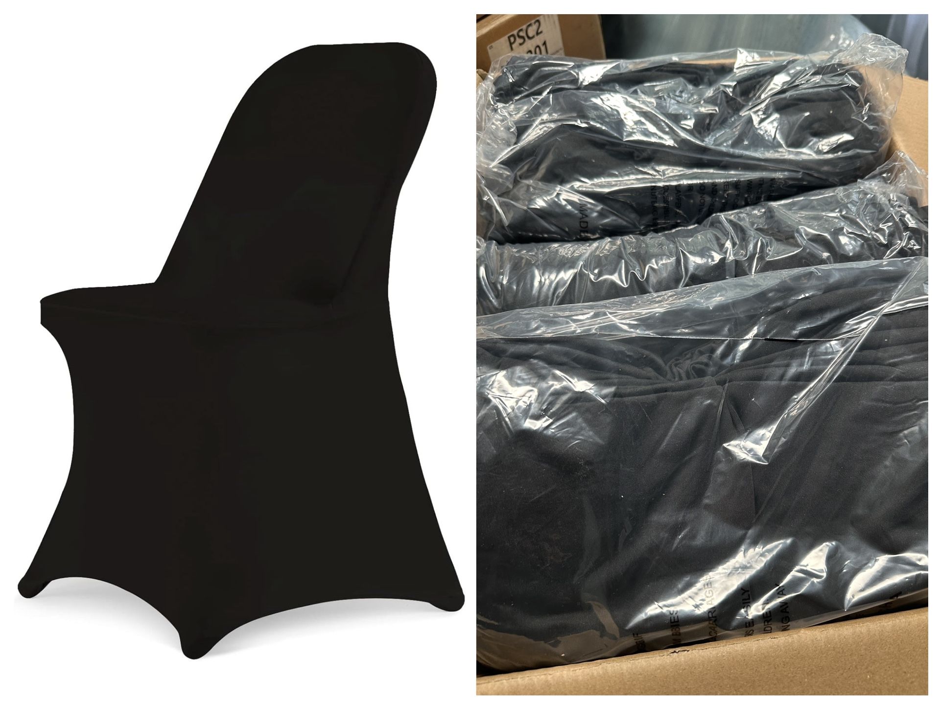 Stretch Spandex Folding Chair Covers 30PCS Universal Fitted Chair Cover Protector for Wedding,Party, Banquet, Holidays, Celebration, Decoration (Black