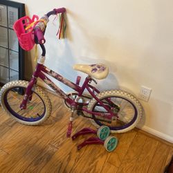 Girls bike With 16” Wheels And training wheels