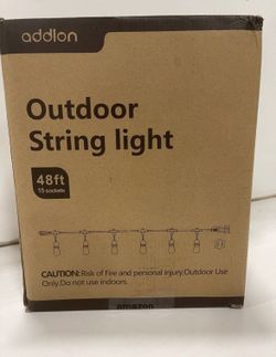 Addlon LED Outdoor String Lights 48FT with 2W Dimmable Edison Vintage Shatterpro