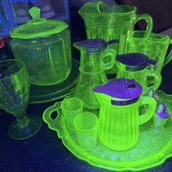 Antique Uranium Glassware Hazel Atlas 