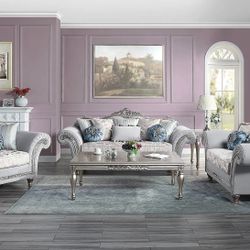 Brand New 2PC Light Grey Pelumi Sofa and Love Seat Set