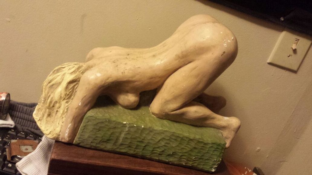 Vintage nude woman piggy bank