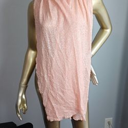 Laura's Line Sequins Peach Scarf