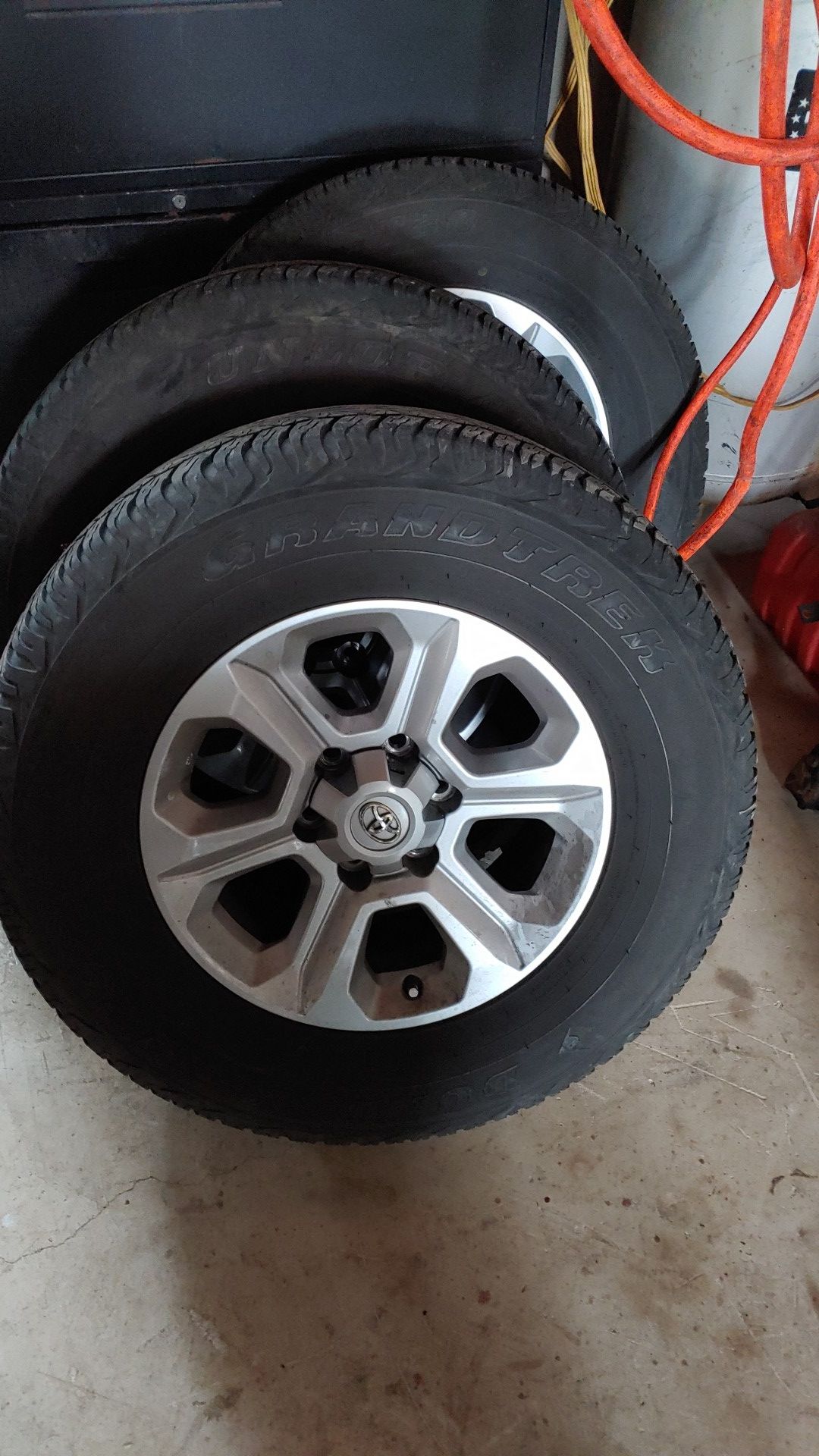 2017-20 4runner, Tacoma rims and tires. 3 keeping one for a spare. 265 70 17