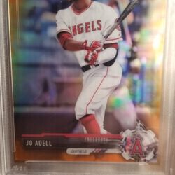 The holy grail Jo Adell PSA 10 Gem Mint rookie card Bowman's 1st Orange refractor 2017 / 25 Like Kobe and trout investment gold.