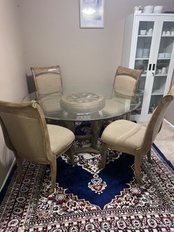 Glass Top Dining Table + 4 Chairs – Great Condition! PICK-UP ONLY