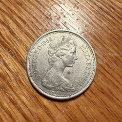 UK 5 New Pence 1968 Elizabeth II Coin In Excellent Condition Rare Coin 