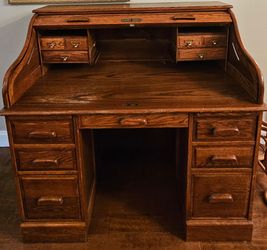 Oak Roll-Top Desk