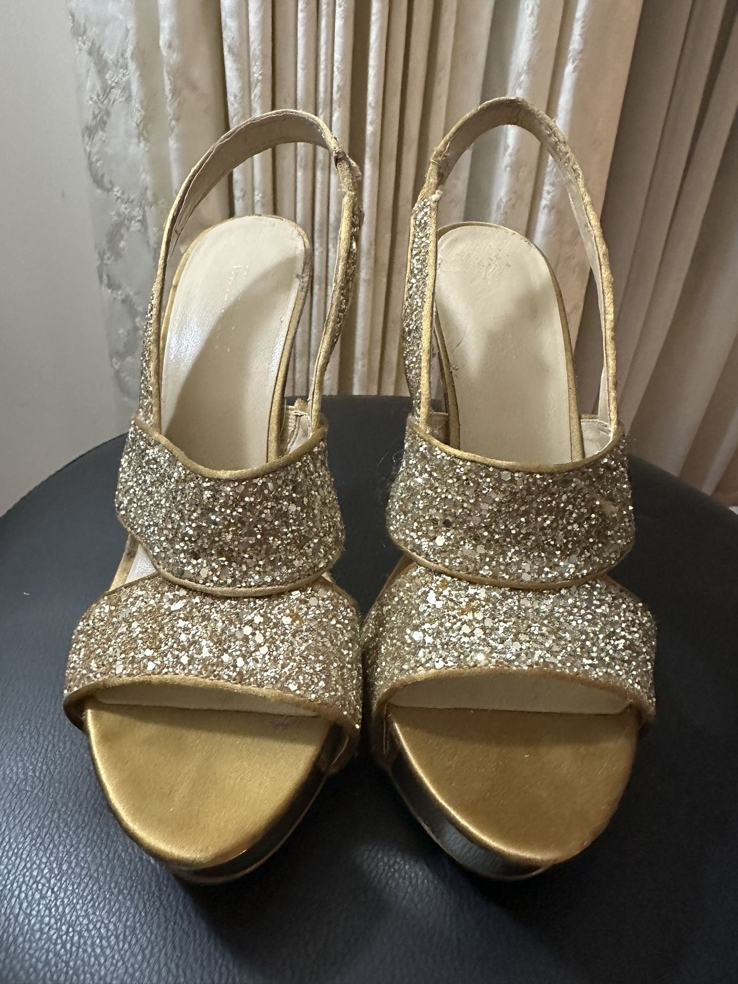 Nine West Gold High Heel Evening Sandles 8.5