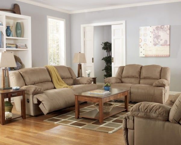 Ashley furniture reclining sofa set. So Comfortable!!