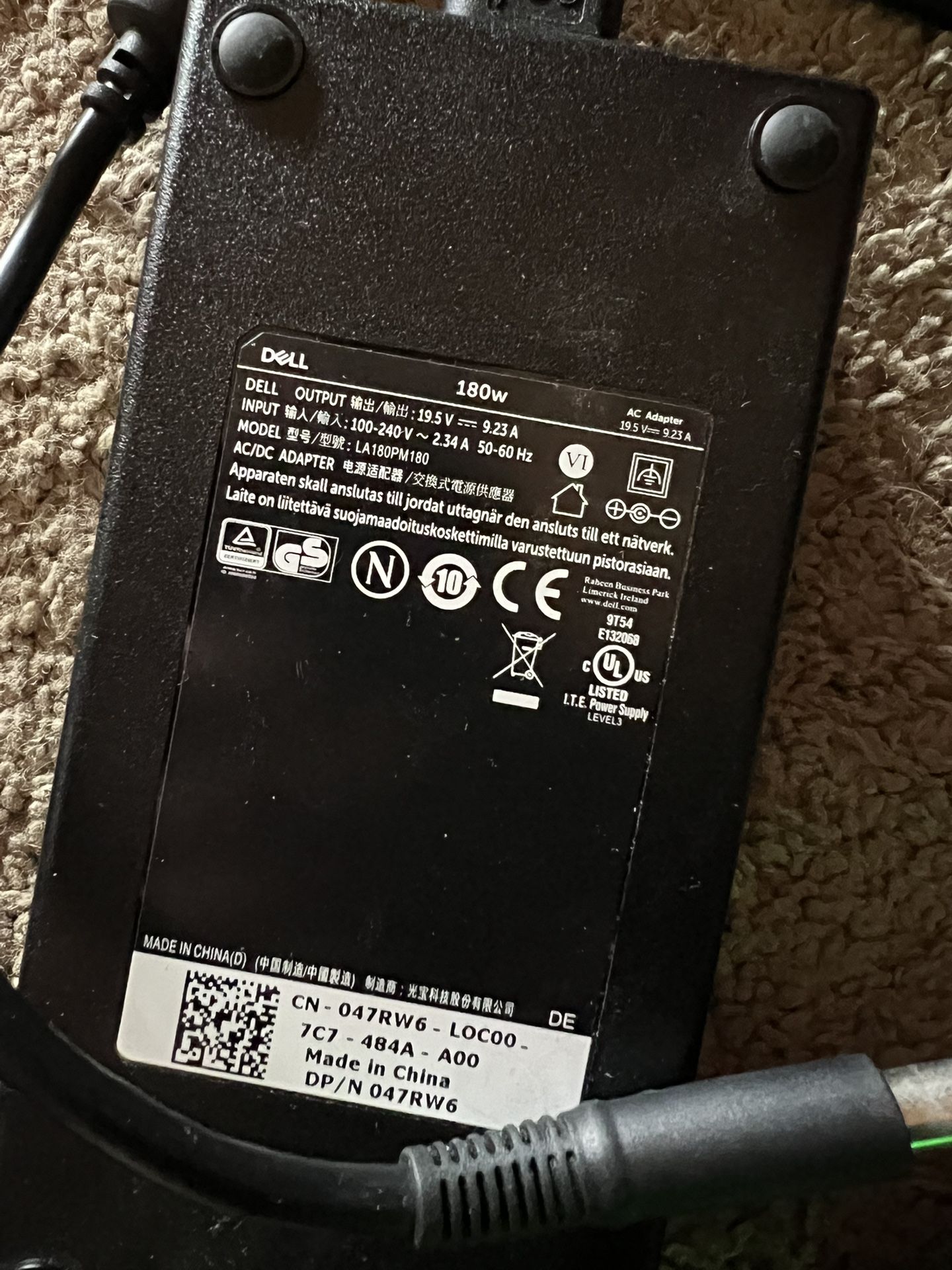 Dell 180w Laptop Charger 
