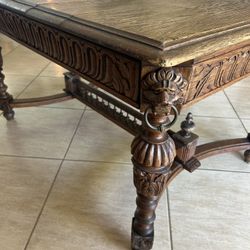 1800 French Antique Library Style Oak Table