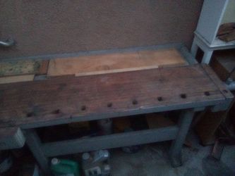 Wooden work bench
